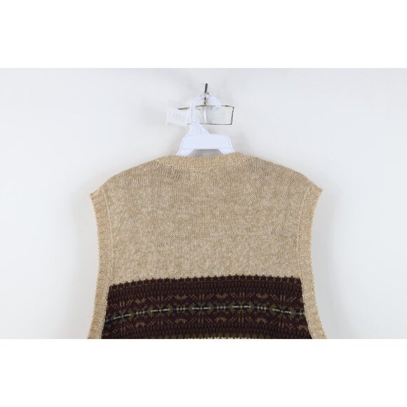 Vintage 90s American Eagle Outfitters Mens Large Fair Isle Knit Sweater Vest - Picture 8 of 9